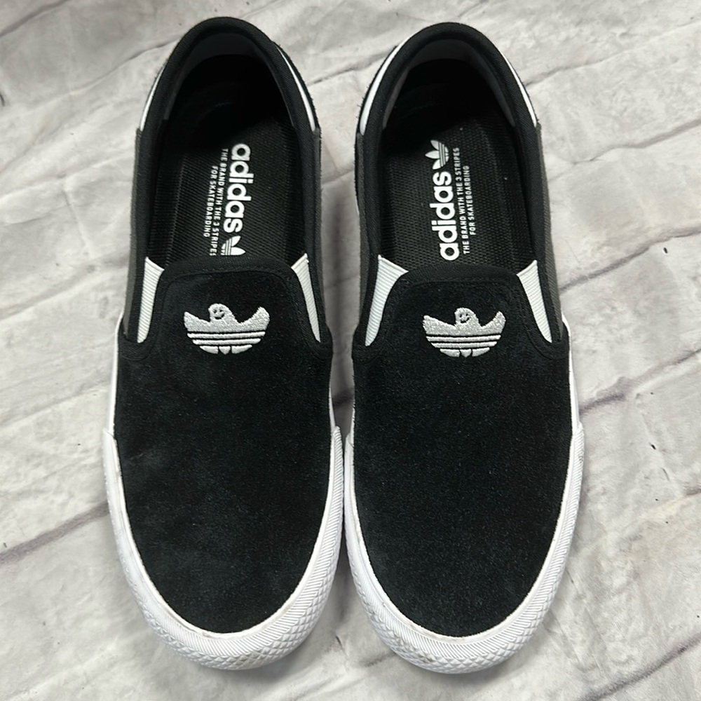 adidas Shmoofoil black slip-on S Shoes | Unisex Skateboarding Big kids size 6.5